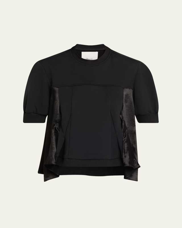Satin Combo Flounce Top